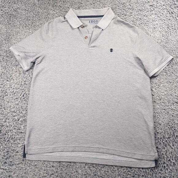 Izod Other - IZOD Shirt Men Large Gray Casual Polo Preppy Short Sleeve Normcore Button Collar